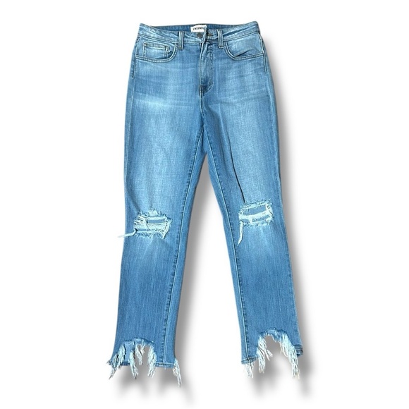 L'AGENCE High Line High Rise Skinny in Fade Out Size 27 Light Wash Distressed - Picture 4 of 12